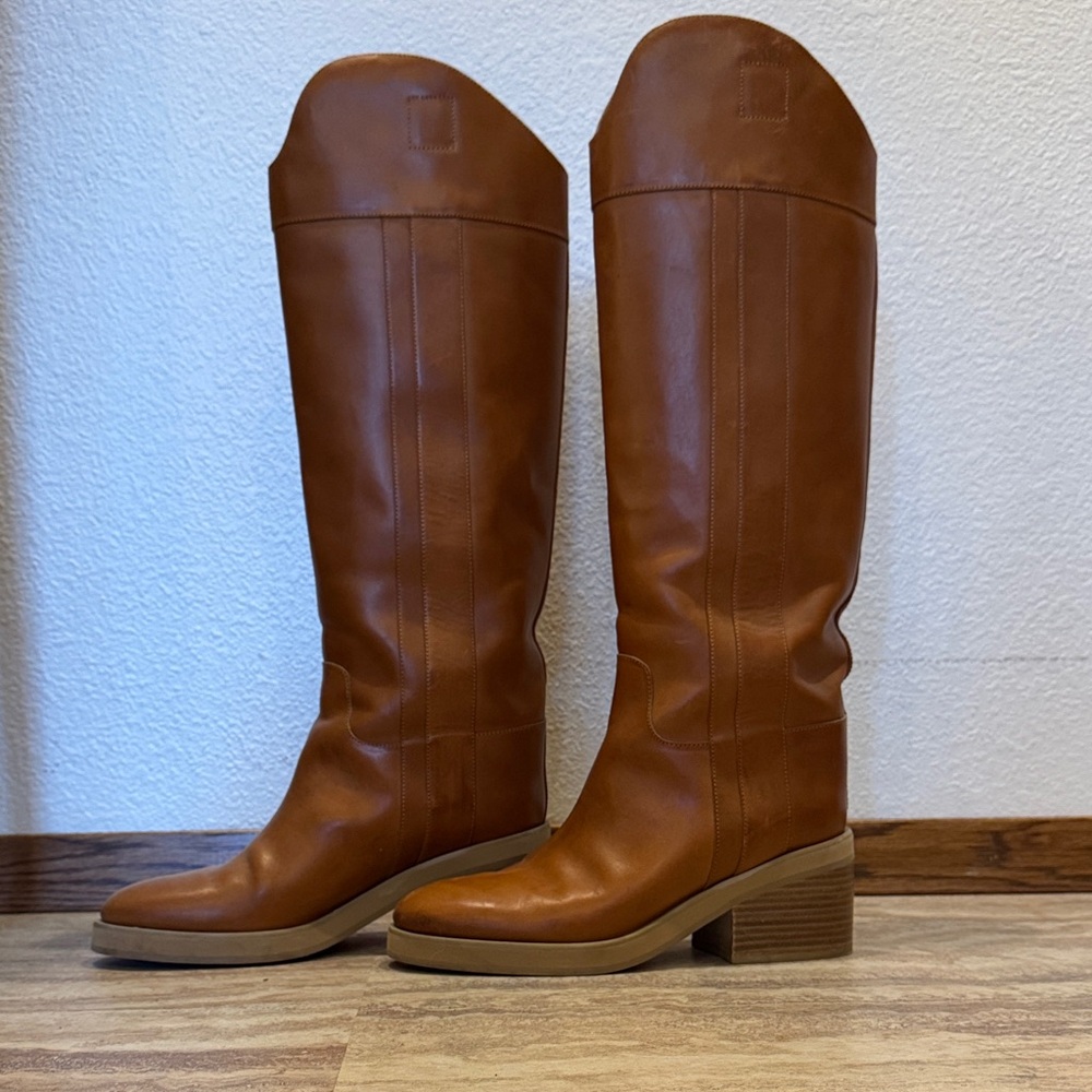 Jimmy Choo Tan Over the Knee Boots